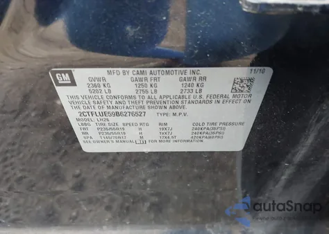 2011 GMC Terrain Slt-1 из США, поврежденный, VIN 2CTFLUE59B6276527